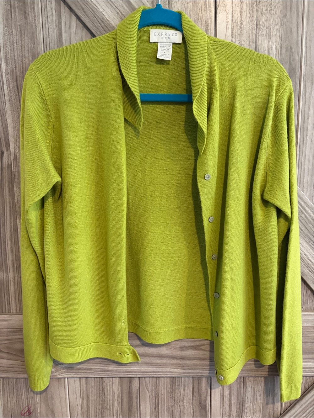 Express Women’s Lime Green Button Cardigan